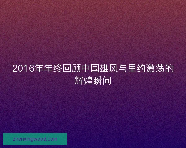 2016年年终回顾中国雄风与里约激荡的辉煌瞬间