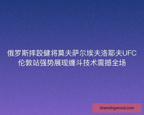 俄罗斯摔跤健将莫夫萨尔埃夫洛耶夫UFC伦敦站强势展现缠斗技术震撼全场