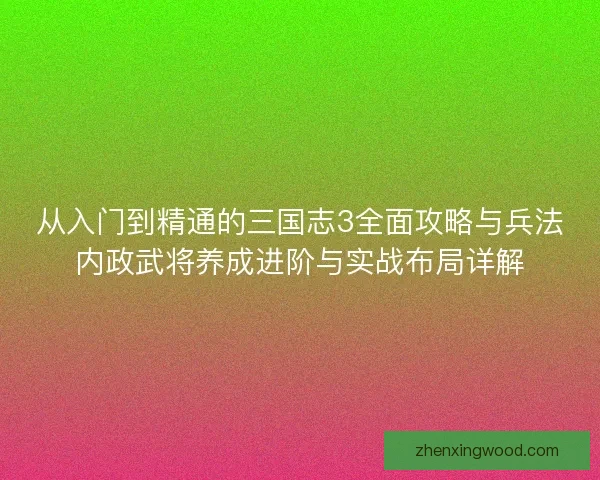 从入门到精通的三国志3全面攻略与兵法内政武将养成进阶与实战布局详解