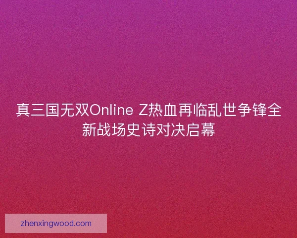 真三国无双Online Z热血再临乱世争锋全新战场史诗对决启幕