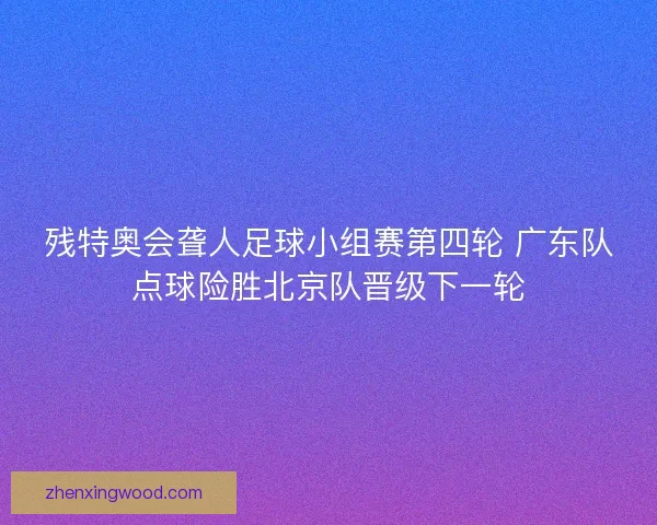残特奥会聋人足球小组赛第四轮 广东队点球险胜北京队晋级下一轮