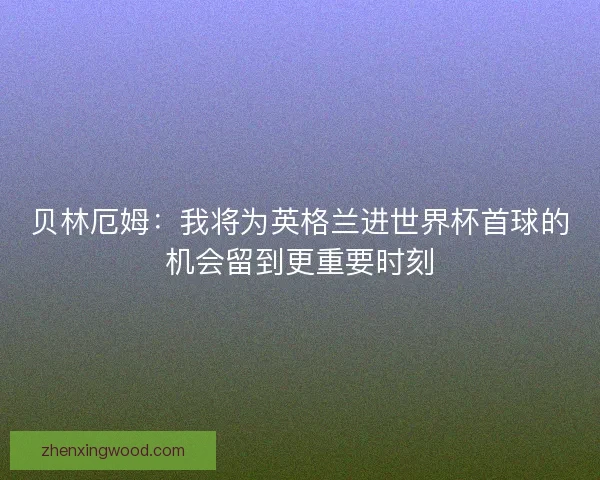 贝林厄姆：我将为英格兰进世界杯首球的机会留到更重要时刻