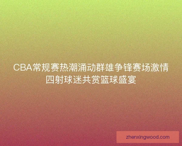 CBA常规赛热潮涌动群雄争锋赛场激情四射球迷共赏篮球盛宴