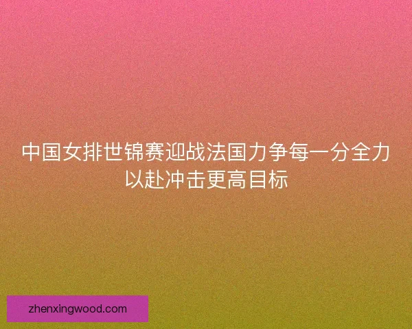 中国女排世锦赛迎战法国力争每一分全力以赴冲击更高目标